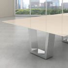 Tampo De Vidro Temperado Off-white Para Mesa 120x120cm 8mm