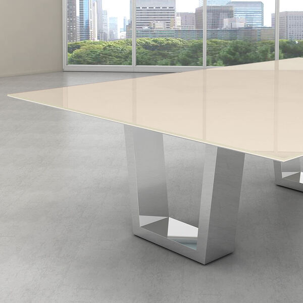 Tampo De Vidro Temperado Off-white Para Mesa 80x120cm 8mm