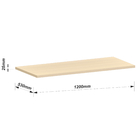 Tampo MDP Retangular Carvalho 25x53x120cm Domus Luciane