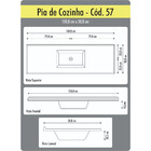 Tampo Para Pia De Cozinha Rorato 1,50x0,50 Granitada