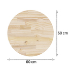 Tampo Redondo de Madeira Pinus 30mm Padrão Pinus Natural 60cm Madvei