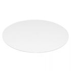 Tampo Redondo De Vidro Temperado Branco Para Mesa 1,30m 8mm