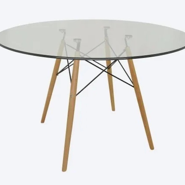 Tampo Redondo De Vidro Temperado Incolor Para Mesa 1,10m