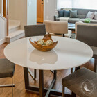 Tampo Redondo De Vidro Temperado Off-white Para Mesa 1m