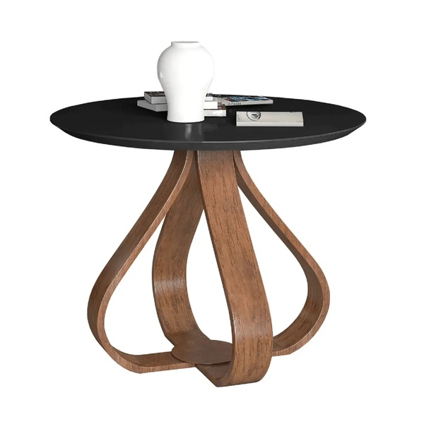 Tampo Redondo De Vidro Temperado Preto Para Mesa 50cm