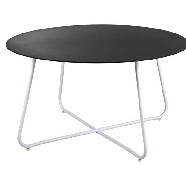 Tampo Redondo De Vidro Temperado Preto Para Mesa 90cm