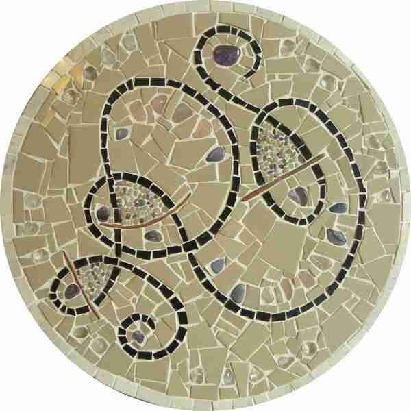 Tampo Redondo Em Mosaico Miró I - 90 Cm