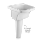 Tanque 29L 32,5x50x51cm Branco Esmaltado Louça Brilhante Icasa