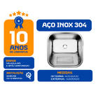 Tanque As Inox 304 Brilho 40x34 Pequeno Sobrepor Embutir 18l