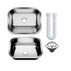 Tanque As Inox 50x40 + Tanque S/esfregador Grande Inox 304