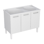 Tanque com Gabinete em Aço Branco 123cm Cozimax