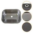 Tanque De Aço Inox 55x45 Com Cuba Ampla E Instalação Completa