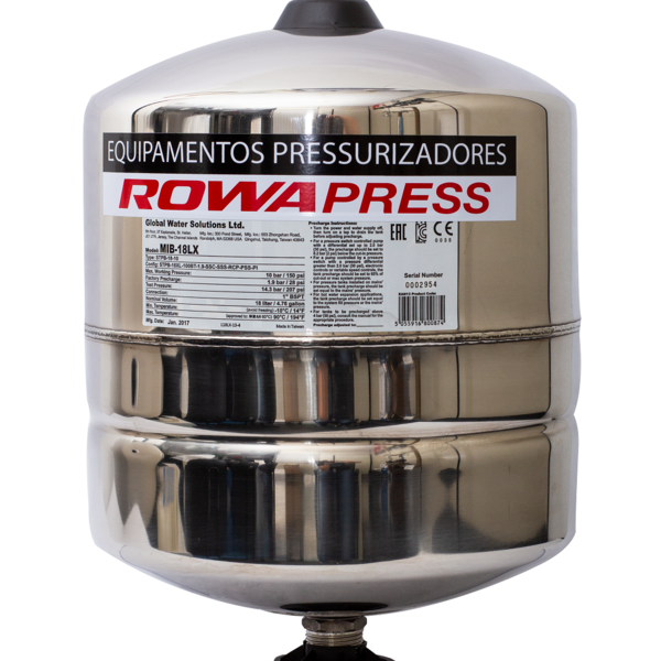 Tanque De Expansao Rowa 18l Aco Inox
