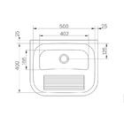Tanque De Parede Tramontina Hera Wall 94401107 50x40 Aço Inox