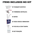 Tanque De Plástico 22l Branco+ Torneira Duas Saídas + Sifão U