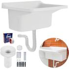 Tanque De Plástico 22l Para Lavanderia Branco + Sifão Univers