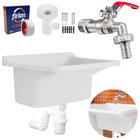 Tanque De Plástico 34l Para Lavanderia Branco + Sifão Univers