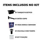 Tanque De Plástico 34l Para Lavanderia Preto + Sifão Copo Uni