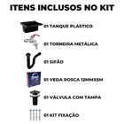 Tanque De Plástico 34l Para Lavanderia Preto + Sifão Universa