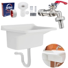 Tanque De Plástico 40l Para Lavanderia Branco + Sifão Univers