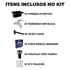 Tanque De Plástico 40l Para Lavanderia Preto + Sifão Copo Uni