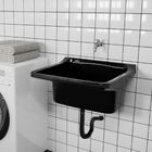 Tanque De Plástico 40l Para Lavanderia Preto + Sifão Universa