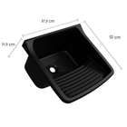 Tanque De Plástico 40l Para Lavanderia Preto + Sifão Universa