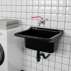 Tanque De Plástico 40l Preto + Torneira Com Duas Saídas + Sif