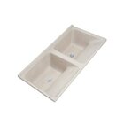 Tanque Duplo Quadrado Mármore Sintético Decoralita Bege