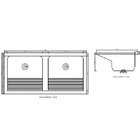 Tanque Duplo Quadrado Mármore Sintético Decoralita Preto