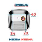 Tanque Inox 40x34 American Steel - Sobrepor E Embutir