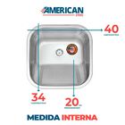 Tanque Inox 40x34 Fosco  304 - Sobrepor E Embutir + Válvula