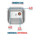 Tanque Inox 40x40 Fosco - Sobrepor E Embutir +válvula