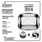 Tanque Inox 50x40 + Tanque S/esfregador Grande 304 - Sobrepo