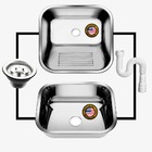 Tanque Inox 50x40 + Tanque S/esfregador Grande 304 - Sobrepo