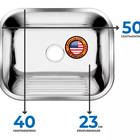 Tanque Inox 50x40 + Tanque S/esfregador Grande Aço Inox 304