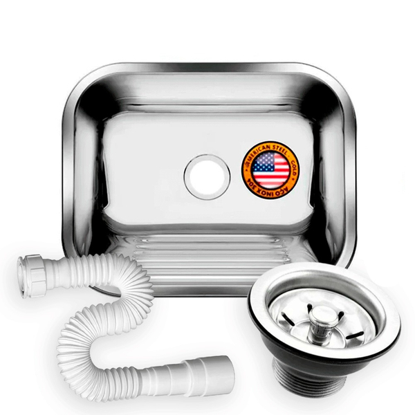 Tanque Inox 50x40x22cm Para Lavanderia Polido Acompanha A Vál