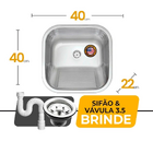 Tanque Inox American 40x40x22 Aço 304 Fosco - 10 Unidades