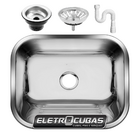 Tanque Inox Eletrocubas Brilho 50x40 30l Sobrepor Embutir