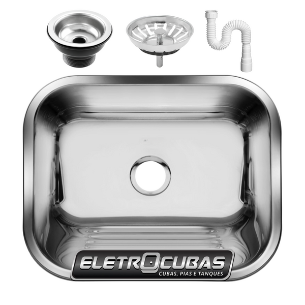 Tanque Inox Eletrocubas Brilho 50x40 30l Sobrepor Embutir