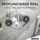 Tanque Inox Eletrocubas Brilho 50x40 30l Sobrepor Embutir