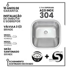 Tanque Inox Monobloco 40x40 Fosco + Sifão Inox 304