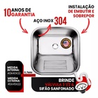 Tanque Inox Polido 40x40x21cm C/válvula