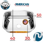 Tanque Inox S/esfregador  Monobloco 50x40x20 Inox 304