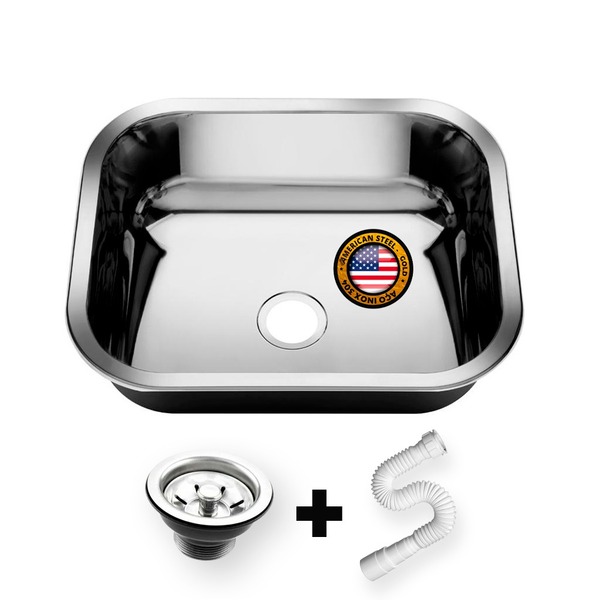 Tanque Inox S/esfregador  Monobloco 50x40x20 Inox 304