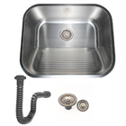 Tanque Lavanderia 55x45cm Inox 304 Escovado Com Ralo E Sifão