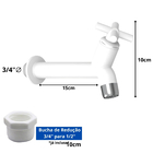 Tanque Lavanderia  22l Branco + Sifão Sanfonado + Veda Rosca