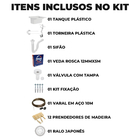 Tanque Lavanderia  22l Branco + Sifão Sanfonado + Veda Rosca