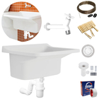 Tanque Lavanderia  34l Branco + Sifão Copo Sanfonado + Veda R