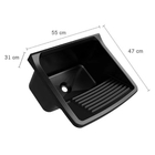 Tanque Lavanderia  34l Preto + Sifão Universal Sanfonado + Ve